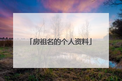 房祖名的个人资料