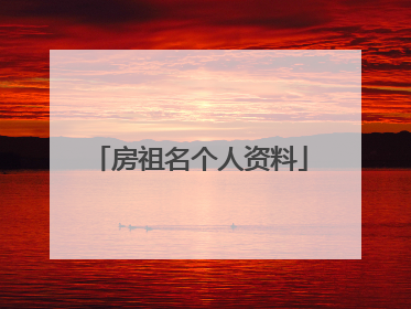 房祖名个人资料