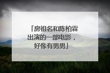 房祖名和陈柏霖出演的一部电影，好像有男男