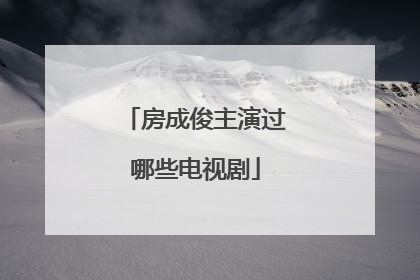 房成俊主演过哪些电视剧