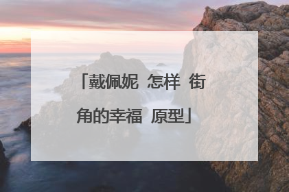 戴佩妮 怎样 街角的幸福 原型