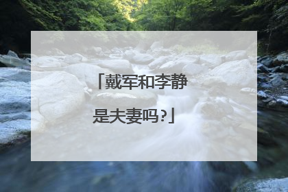 戴军和李静是夫妻吗?