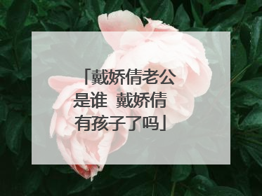 戴娇倩老公是谁 戴娇倩有孩子了吗