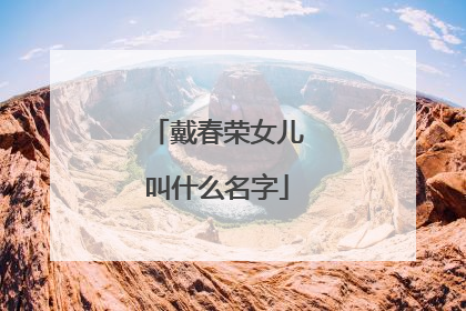 戴春荣女儿叫什么名字