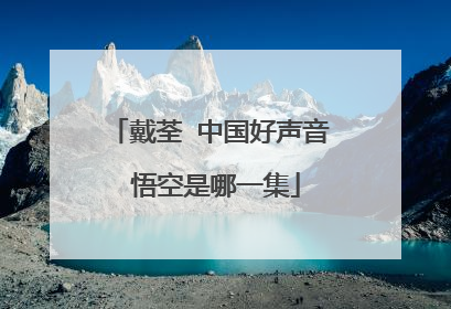 戴荃 中国好声音 悟空是哪一集