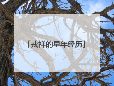 戎祥的早年经历