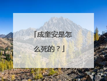 成奎安是怎么死的?