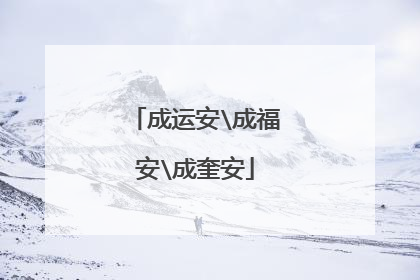 成运安\成福安\成奎安
