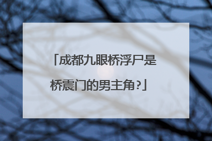 成都九眼桥浮尸是桥震门的男主角?
