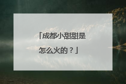 成都小甜甜是怎么火的?