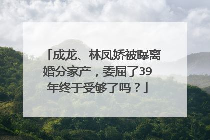 成龙、林凤娇被曝离婚分家产，委屈了39年终于受够了吗？