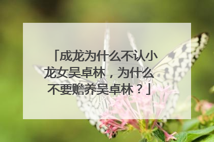 成龙为什么不认小龙女吴卓林,为什么不要赡养吴卓林?