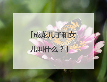 成龙儿子和女儿叫什么?