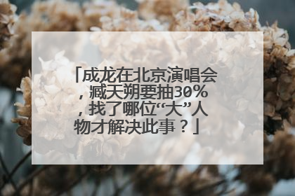 成龙在北京演唱会,臧天朔要抽30%,找了哪位“大”人物才解决此事?