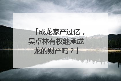 成龙家产过亿，吴卓林有权继承成龙的财产吗？