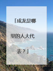 成龙是哪里的人大代表?