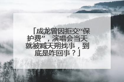 成龙曾因拒交“保护费”,演唱会当天就被臧天朔找事,到底是咋回事?