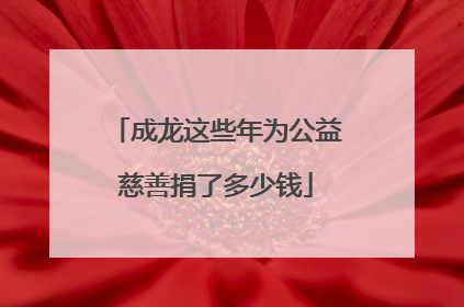 成龙这些年为公益慈善捐了多少钱