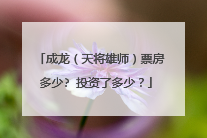 成龙（天将雄师）票房多少? 投资了多少？