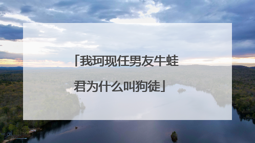 我珂现任男友牛蛙君为什么叫狗徒