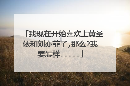 我现在开始喜欢上黄圣依和刘亦菲了,那么?我要怎样.....