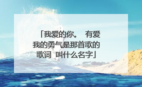 我爱的你。 有爱我的勇气是那首歌的歌词 叫什么名字