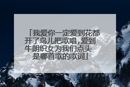 我爱你一定爱到花都开了鸟儿把歌唱,爱到牛朗织女为我们点头 是哪首歌的歌词