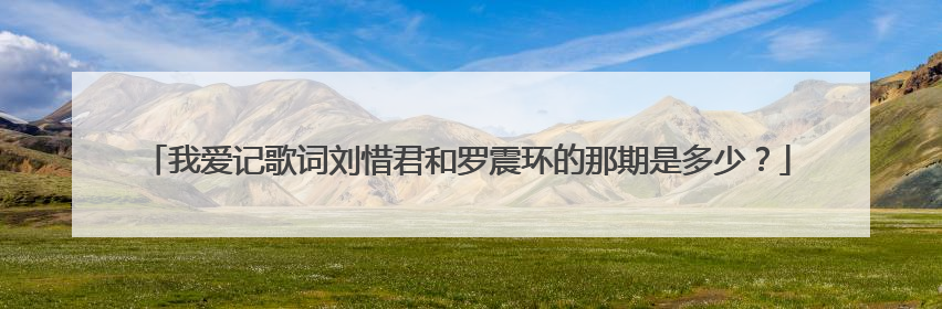 我爱记歌词刘惜君和罗震环的那期是多少?