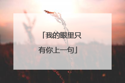 我的眼里只有你上一句