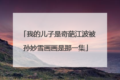 我的儿子是奇葩江波被孙妙雪画画是那一集