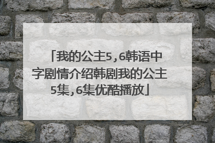 我的公主5,6韩语中字剧情介绍韩剧我的公主5集,6集优酷播放