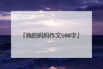 我的妈妈作文500字