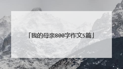 我的母亲800字作文5篇