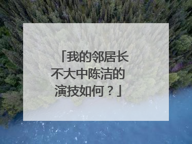 我的邻居长不大中陈洁的演技如何？