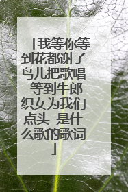 我等你等到花都谢了鸟儿把歌唱 等到牛郎织女为我们点头 是什么歌的歌词