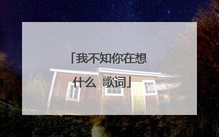 我不知你在想什么 歌词