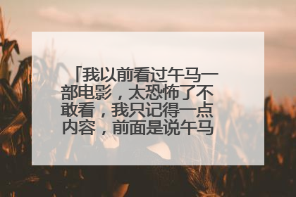 我以前看过午马一部电影,太恐怖了不敢看,我只记得一点内容,前面是说午马演的角色带着另外一个人去别...