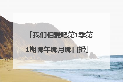我们相爱吧第1季第1期哪年哪月哪日播
