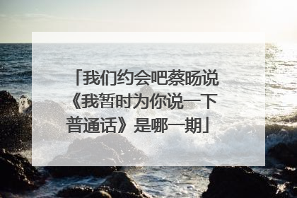 我们约会吧蔡旸说《我暂时为你说一下普通话》是哪一期