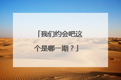 我们约会吧这个是哪一期？