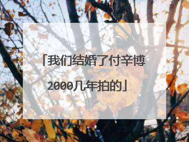 我们结婚了付辛博2000几年拍的