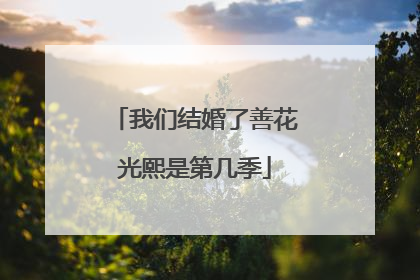我们结婚了善花光熙是第几季