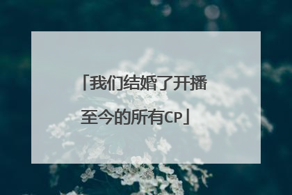 我们结婚了开播至今的所有CP