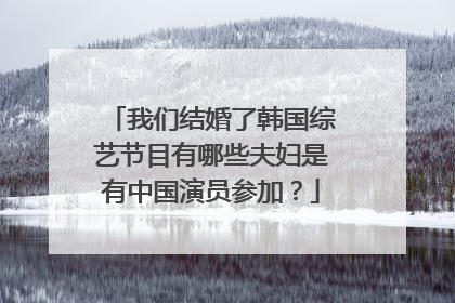我们结婚了韩国综艺节目有哪些夫妇是有中国演员参加？