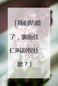 我们结婚了，裏面佳仁叫赵权什麽？