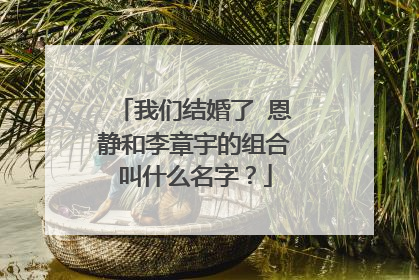 我们结婚了 恩静和李章宇的组合叫什么名字?