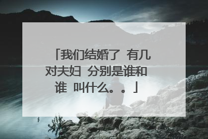 我们结婚了 有几对夫妇 分别是谁和谁 叫什么。。