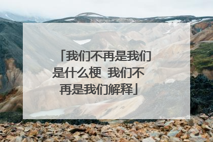 我们不再是我们是什么梗 我们不再是我们解释