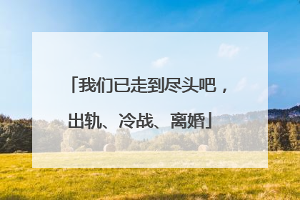 我们已走到尽头吧，出轨、冷战、离婚