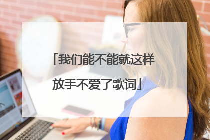 我们能不能就这样放手不爱了歌词